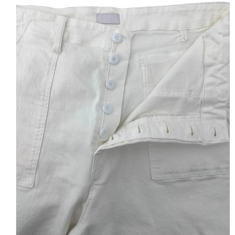 MOTHER Patch Pocket Private Ankle Fray Jeans in Fairest of Them All Size 33 - Picture 6 of 11